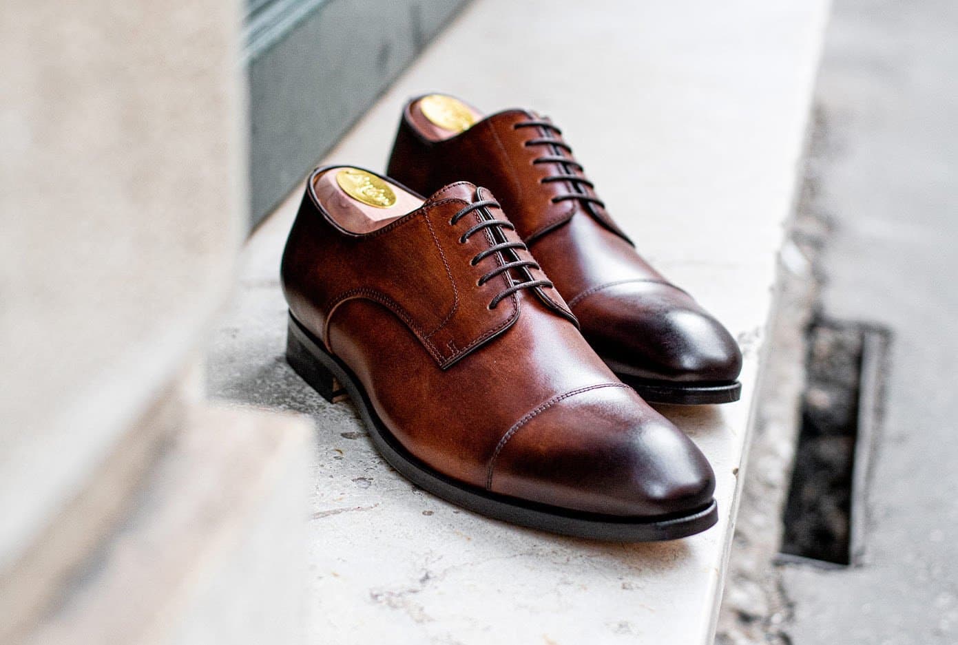 👞 Derbies Homme Cognac Patiné 👞