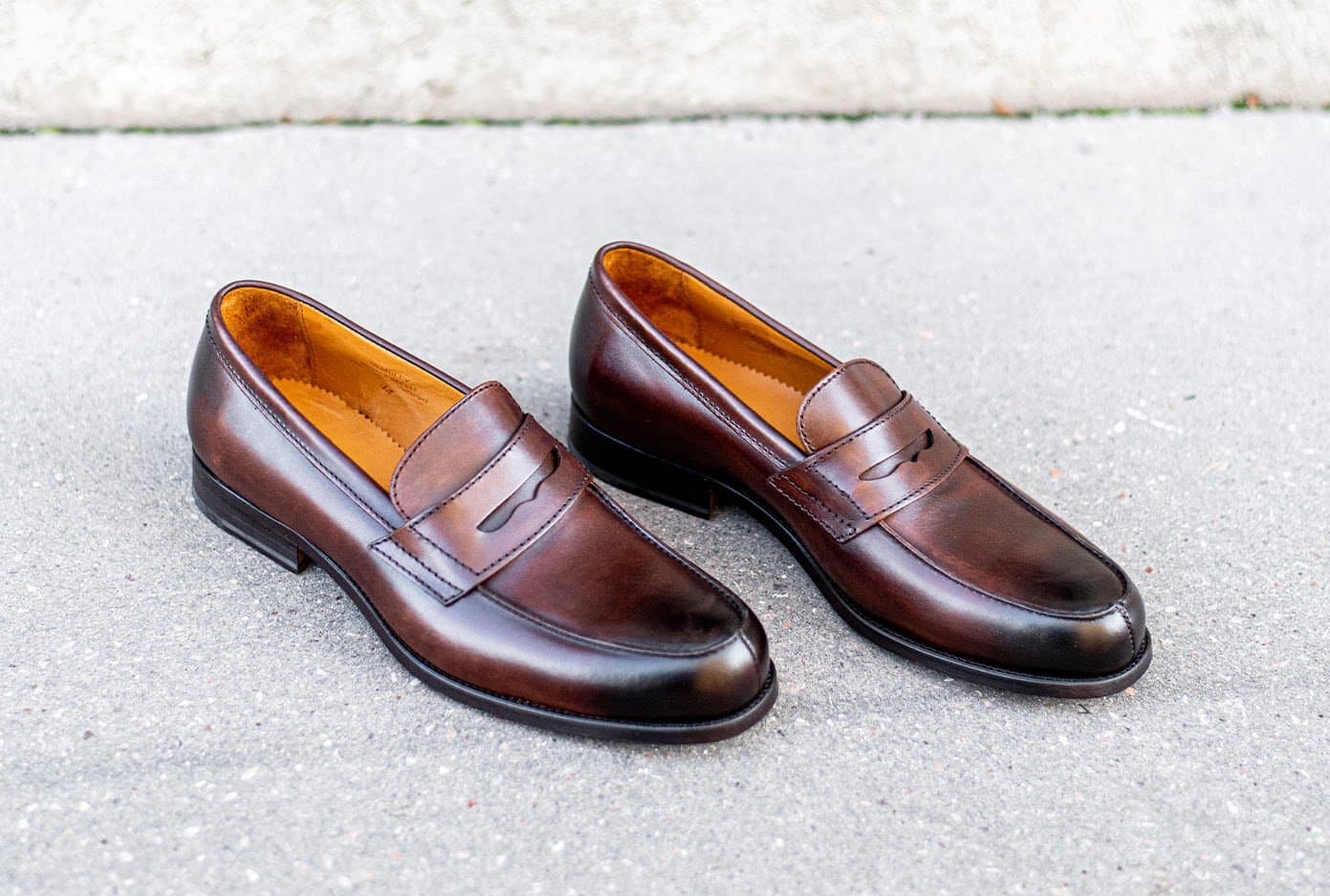 👞 Mocassin Homme Cuir Chocolat Patiné 👞