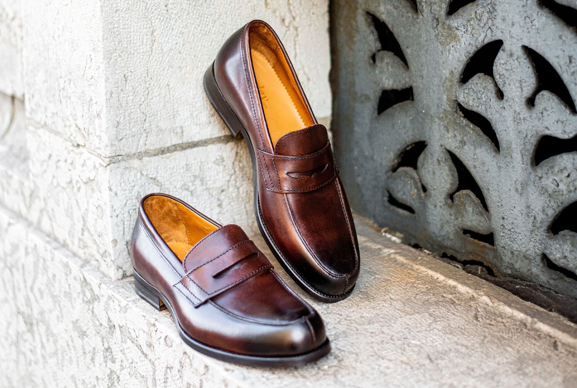 👞 Mocassin Homme Cuir Chocolat Patiné 👞